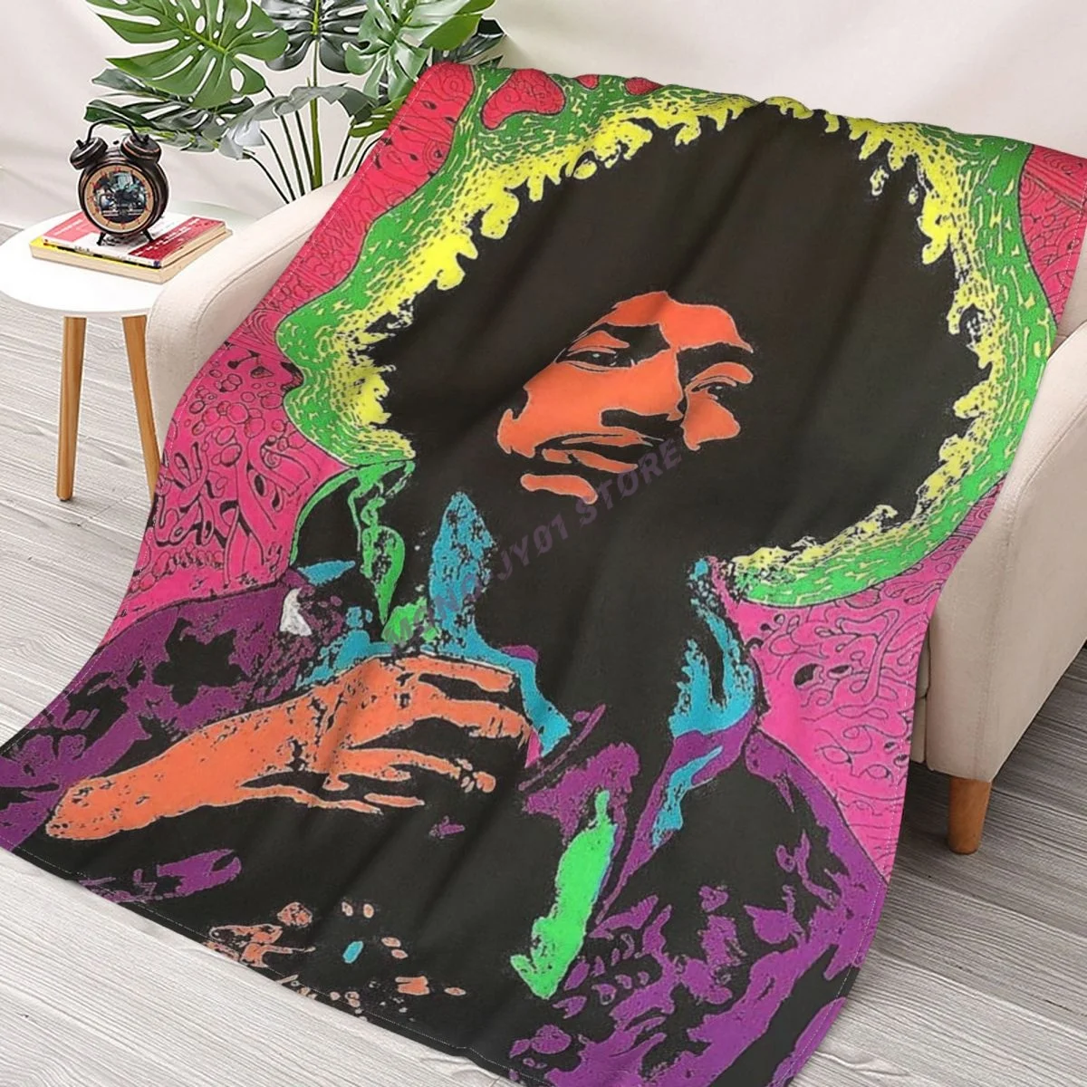 

Aesthetic JimiHendrix Throw Blanket Sherpa Blanket cover Bedding soft Blankets