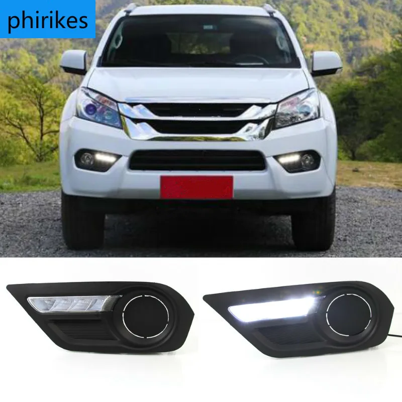 

2pcs for Isuzu MU-X MUX 2015 2016 LED DRL Daytime Running Light Daylight car-styling driving fog lamp free shipping