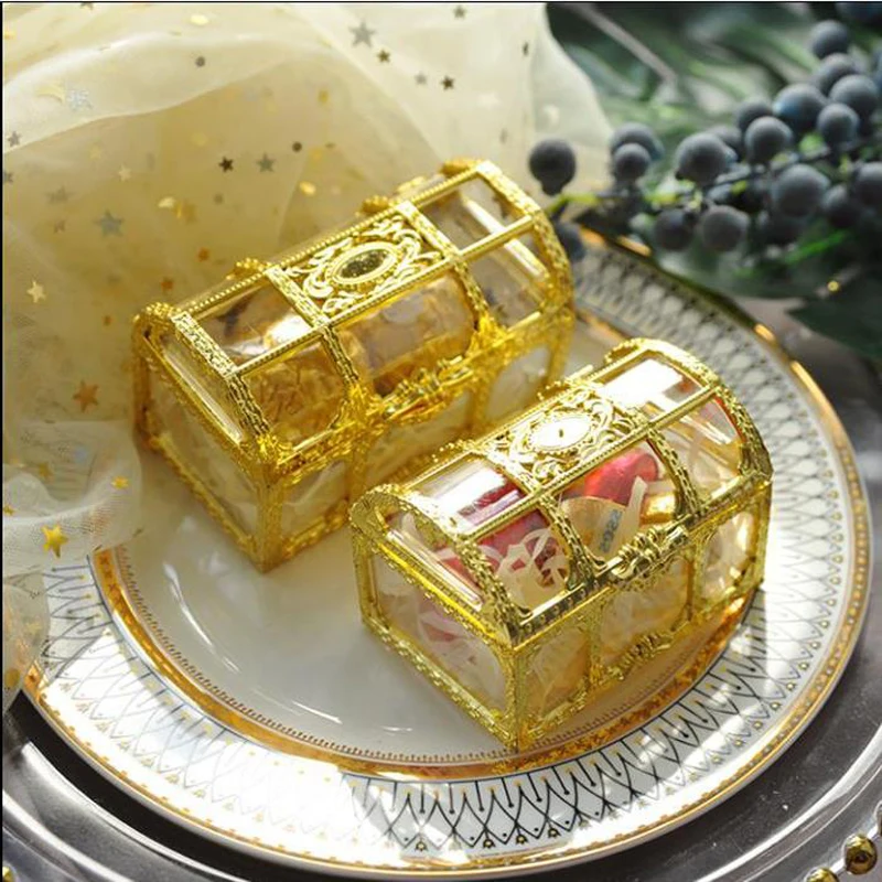 20 штук/16 шт. Топ Класс большой Размеры Treasure Box Роскошные золотые прозрачный