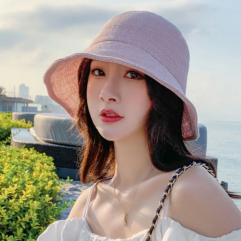 Шляпа женская Соломенная однотонная в винтажном стиле Пляжная Праздничная шапка