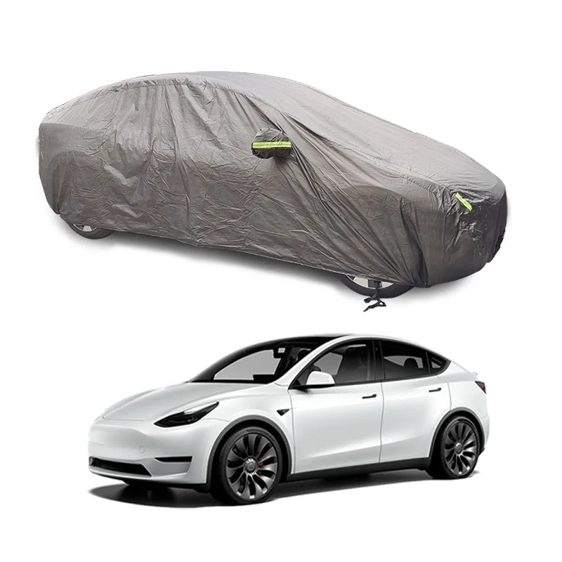 

All-weather Outdoor Waterproof Cover With Ventilated Mesh & Charging Port Car Cover For Tesla Model Y 2020 2021