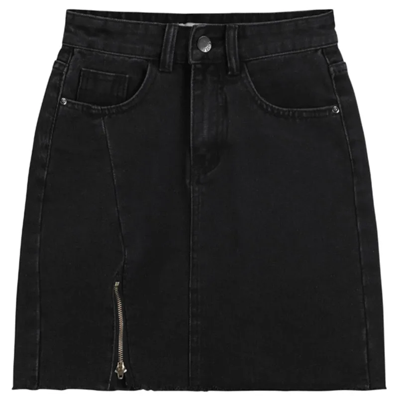 

Women Sexy Zipper Split Denim Skirt Streetwear High Waist Push Up A Line Skirts 2021 Summer Fashion Ladies Casual Mini Skirts