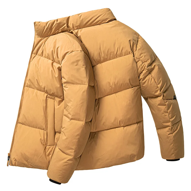 

Мужская зимняя куртка на белом утином пуху, новинка 2021, короткая куртка с воротником-стойкой, утепленная теплая куртка, Трендовое Мужское пальто