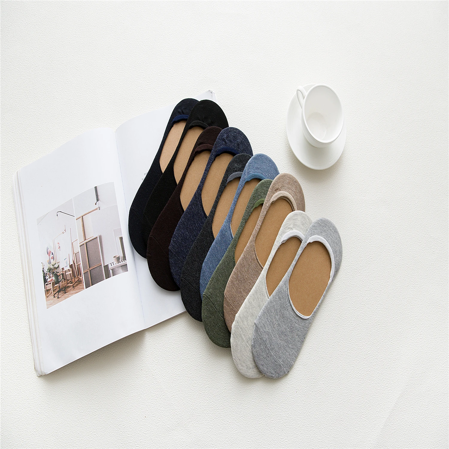 

Men's spring and summer invisible socks Baiji Japanese Fresh 487