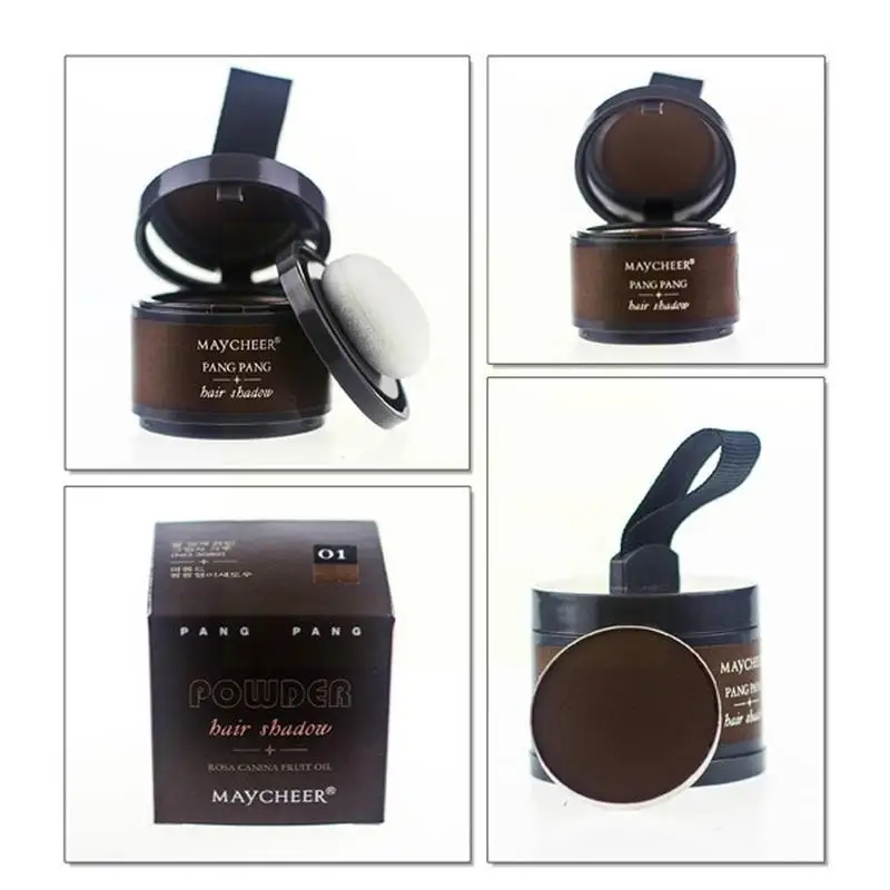 

4 Color Hair Line Shadow Powder Makeup With Mirror Highlighter Multifunction Puff Bronzer Concealer Eyebrow Rose Extract B1X2