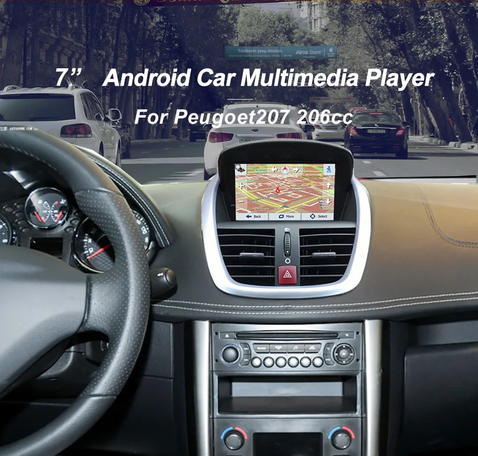 Android 9,0 автомобильный dvd-плеер для peugeot 207 2007- gps-навигация, радио, стерео Bluetooth USB Мультимедиа gps карта