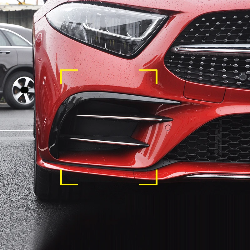 Для Mercedes cls аксессуары cls c257 модифицированные передние Автомобильные наклейки на бампер противотуманные фары декоративные яркие полосы