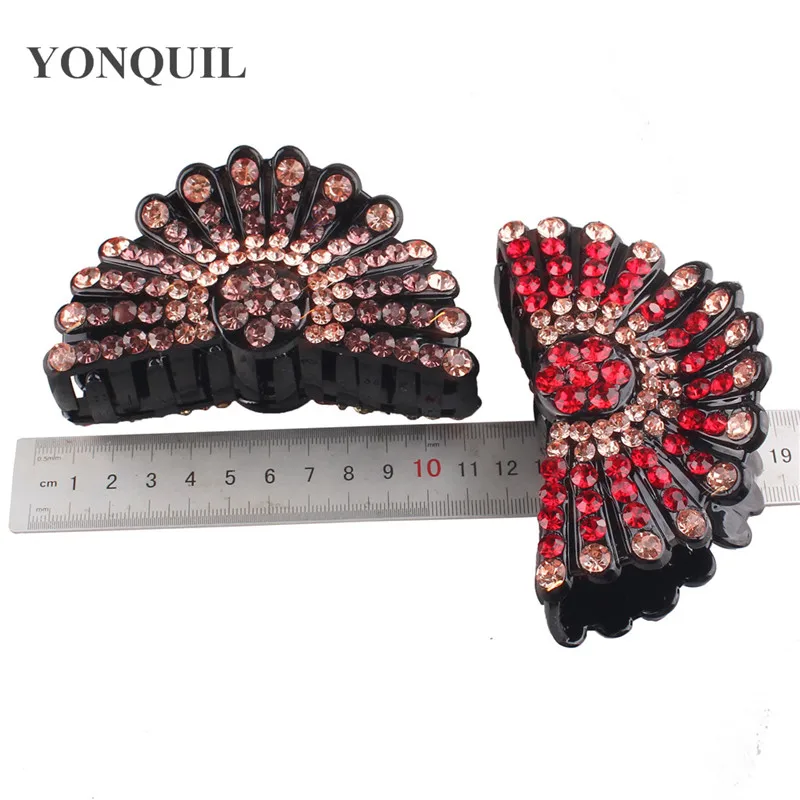 Женские винтажные блестящие крупные заколки для волос элегантные Кристальные