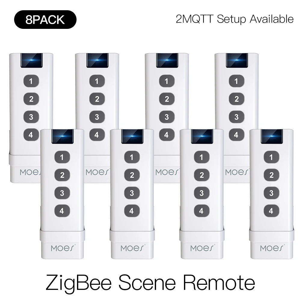 

MoesHouse ZigBee smart house Wireless Scene Switch 4 Gang Remote Portable Tuya Zigbee Hub Required No limit to Control Devices