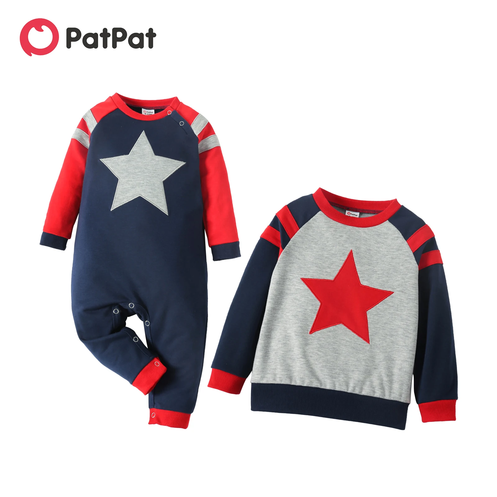 

Свитшот с длинным рукавом реглан и принтом звезд