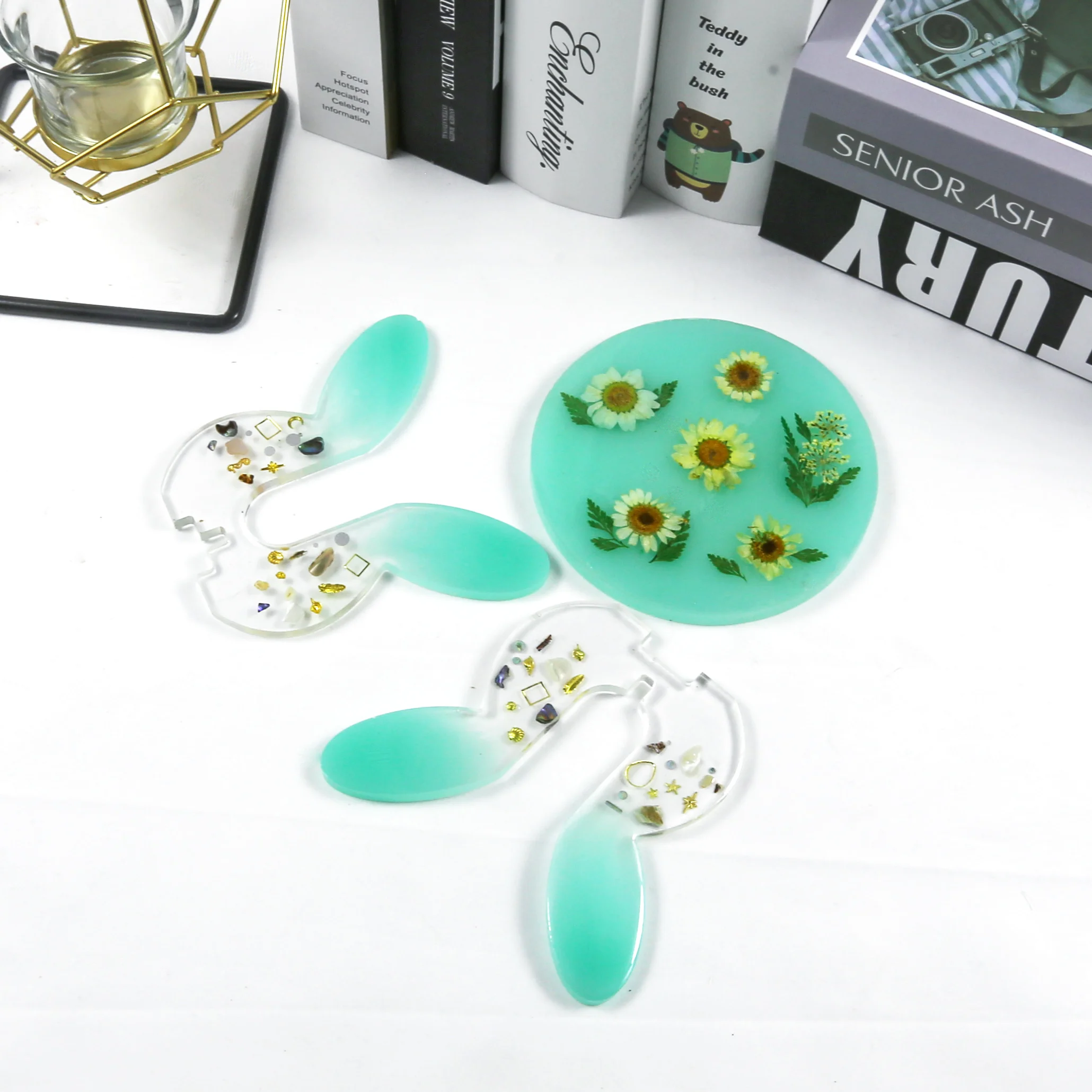 Crystal drop plastic table top display stand rotating pendent pieces flower pot holder tray containing accessories silicone mold | Дом и сад