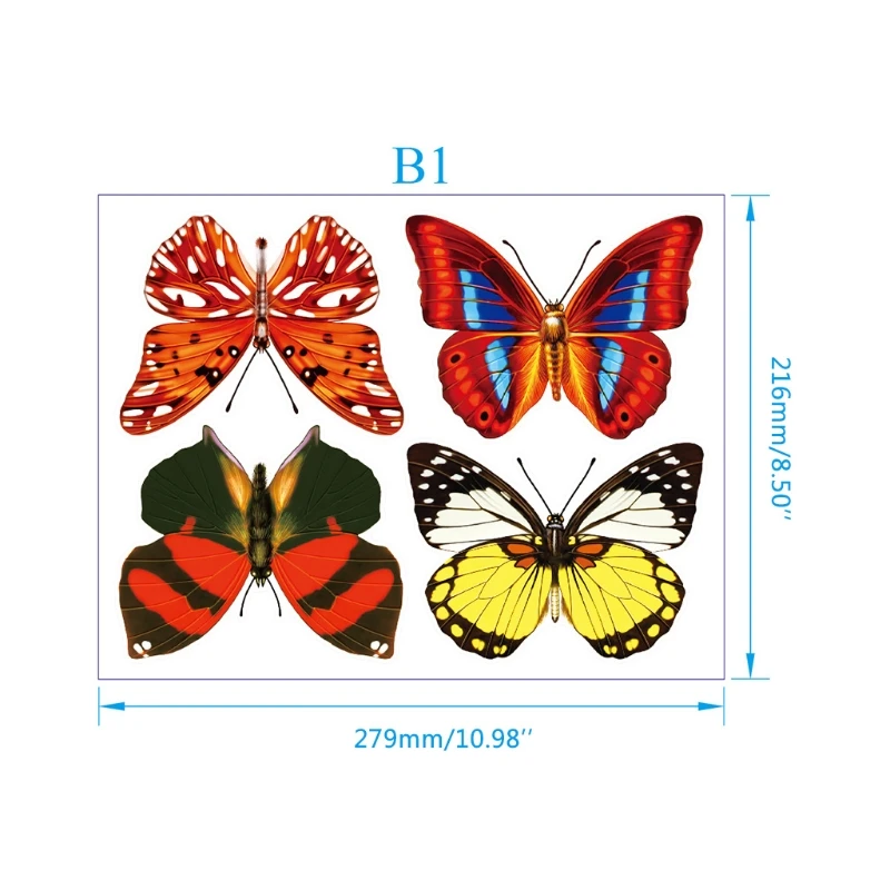 

LX9C 24 шт./компл. цветные наклейки на окна с бабочками, Электростатическая пленка, без клея, наклейки на стеклянные двери для праздника против ...