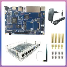 Banana Pi R2 BPI-R2 V1.2 Quad-Core 2GB RAM with SATA WiFi Bluetooth 8GB eMMC demo Single Board with Acrylic case + Power