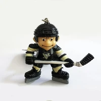 hockey player keychain toy doll pvc pendant for ice hockey fans birthday gift