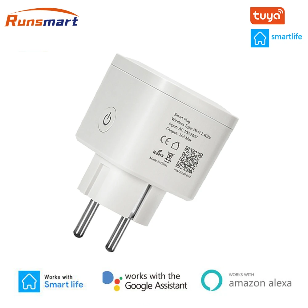 

16A EU Smart Wifi Power Plug, Wireless Smart Home Decoration Wifi Socket, Can Be Used With Google Assistant And Alexa