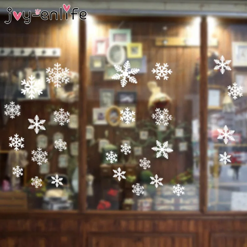 White Snowflake Sticker Decoration Set for Glass Windows - Kids Room Christmas Wall Stickers - Home Decals Decoration for New Year image 4