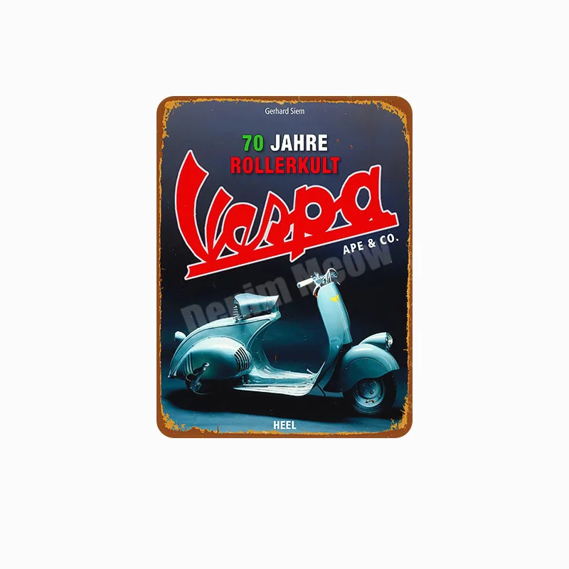 G Байкер грандад Автомобиль Мотоцикл Металлический плакат Vespa ретро табличка настенная живопись тарелка Паб Бар Гараж Декор Винтаж жестяная вывеска MN125 - Цвет: G