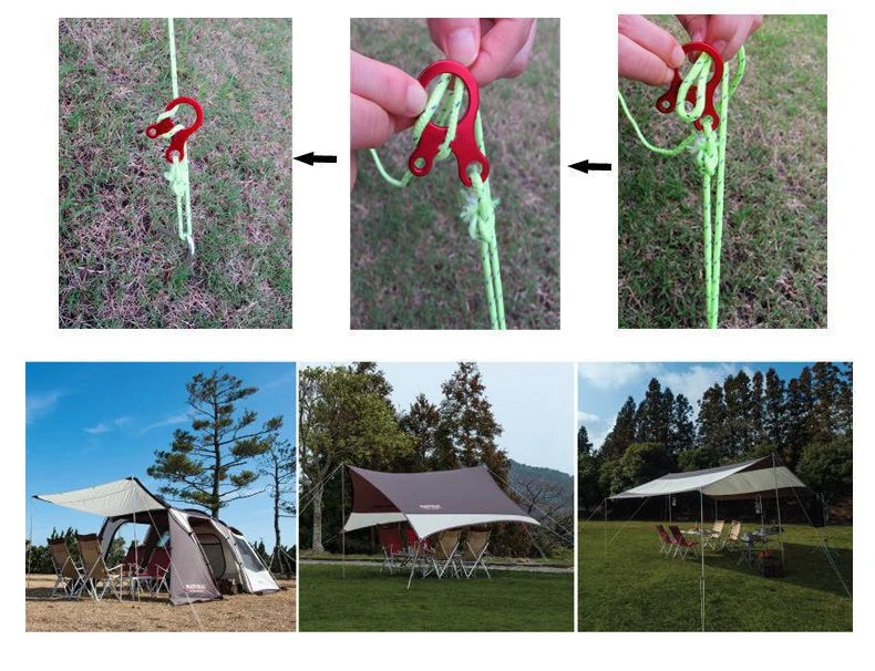 10 шт./лот кемпинговая палатка Пряжка быстрое завязывание узлов палатки пряжки