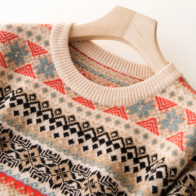 

vintage sweaters women warm round neck casual pullovers ladies fashion tops long sleeves jacket female knitted loose sweater