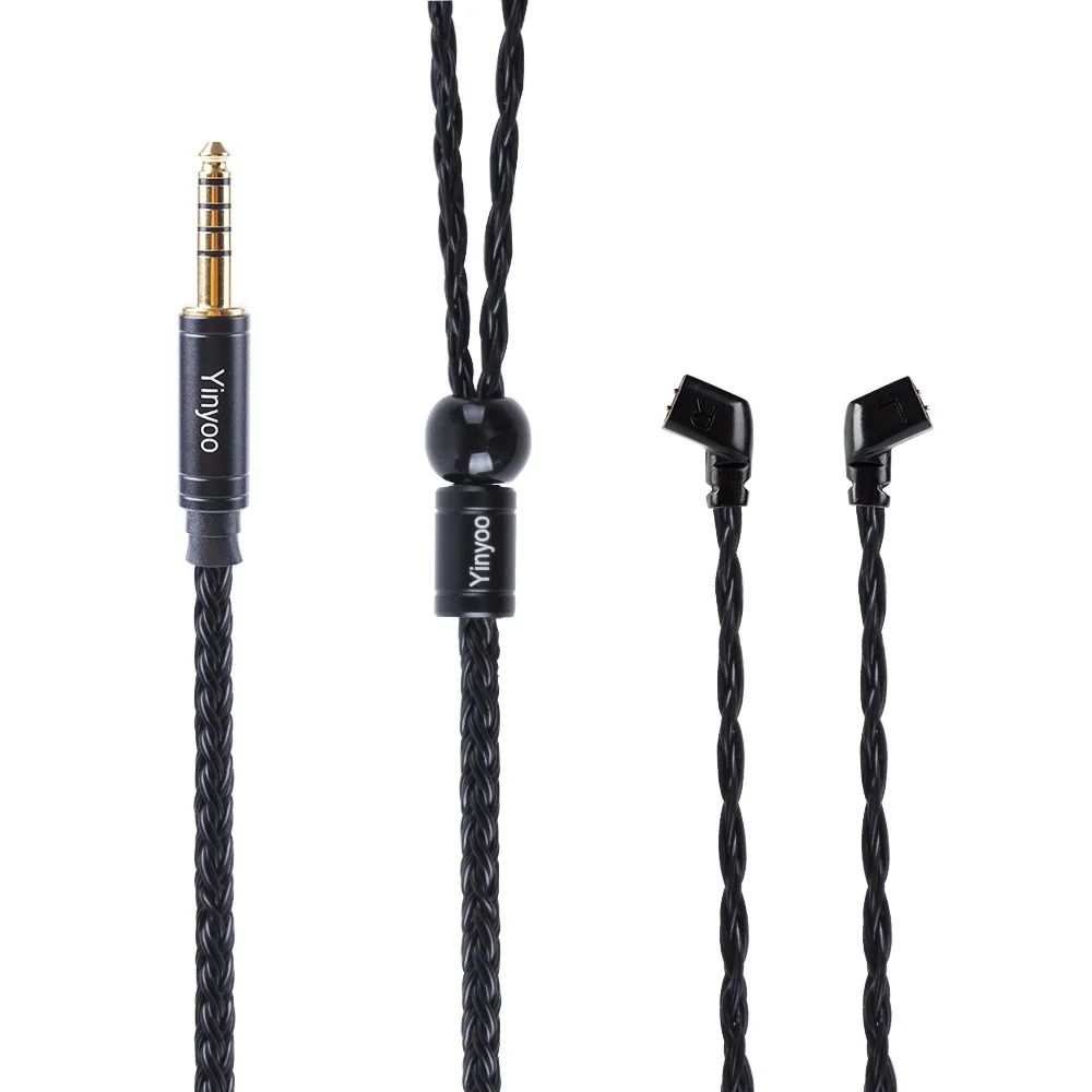 HOT! Yinyoo 16 Core Silver Plated Cable 2.5/3.5/4.4mm Balanced Cable For ZS10 PRO ZSN PRO ZST C12 V90 Blon BL-03 - Цвет: 4.4QDC