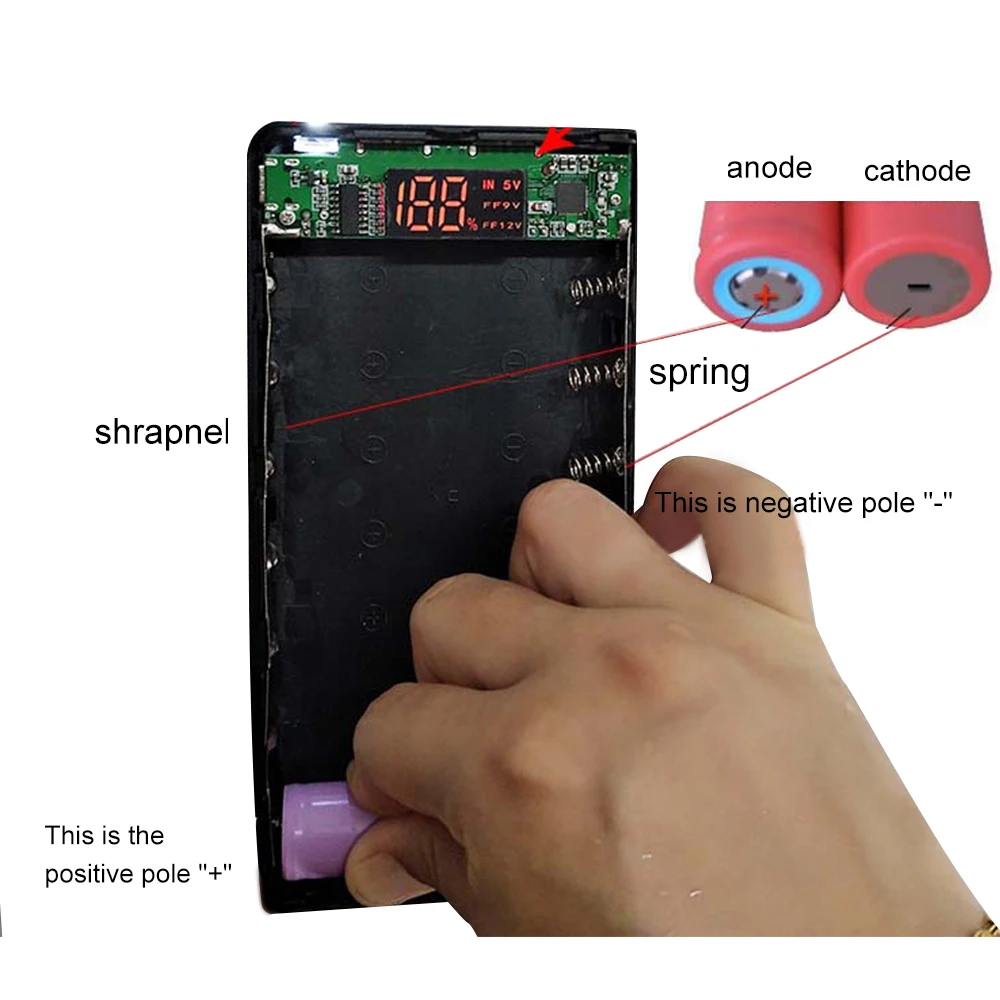 Чехол для внешнего аккумулятора с 2 USB портами 7*18650|Зарядные устройства| |