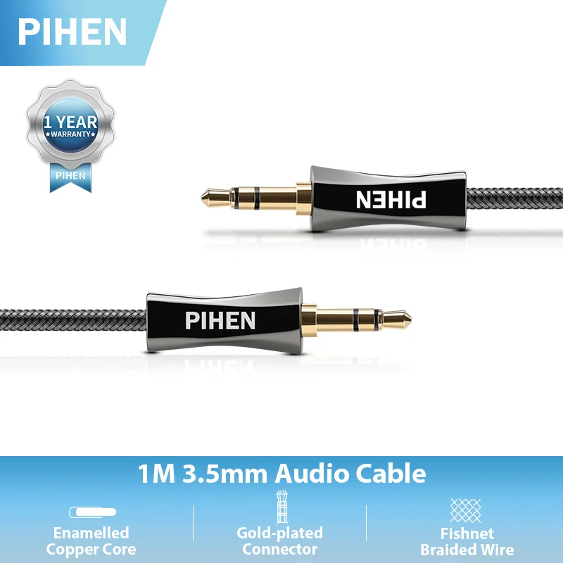 

Pihen 3.5 mm Male to Male Audio Cable Fishing Net Braid Microphone Splitter Speaker Wire Line Aux Cord for iphone Samsung Xiaomi