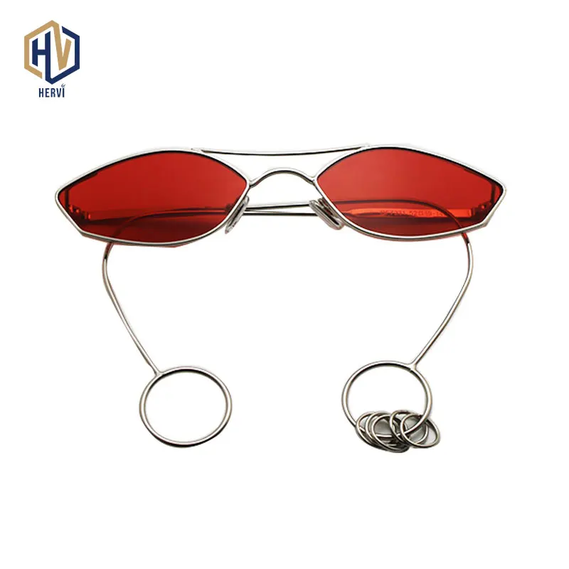 Уникальные маленькие солнцезащитные очки кошачий глаз женские серьги железный