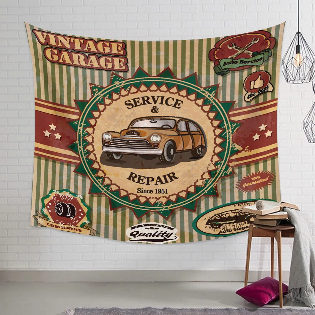 Настенный Гобелен для спальни автомобильный ретро-гобелен в полоску настенный