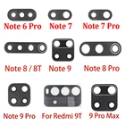 2 шт.лот, для Redmi Note 8T 6 7 8 9 Pro 9S 10S 10 Pro задняя камера, стеклянный объектив с наклейкой, Запасная часть