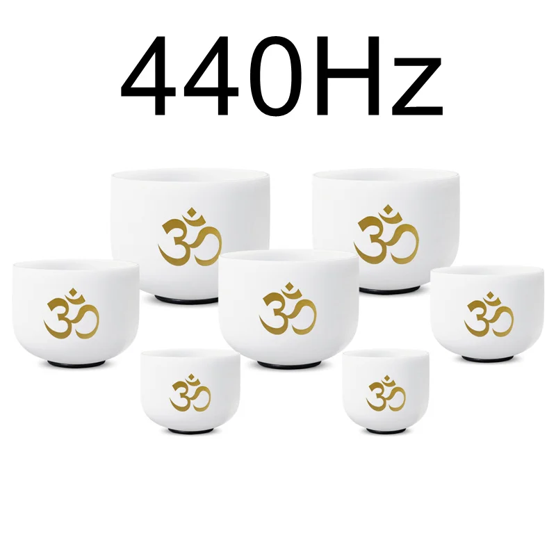 440Hz OM design CVNC 6-1" Набор из 7 шт Примечание CDEFGAB матовый кварц чакра хрустальные поющие чаши - Цвет: 440Hz OM design