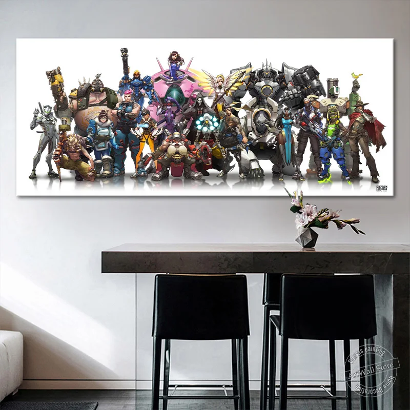 Цельнокроеное платье без рамки &quotHeroes of The Storm&quot видео игры плакат Overwatch Холст