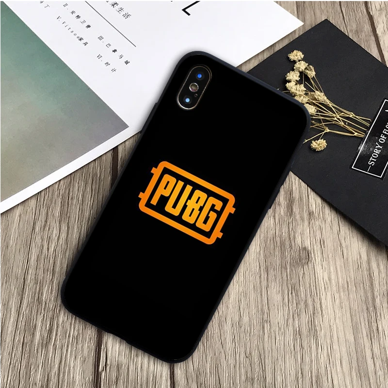 PUBG игры Черный силиконовый чехол для мобильного телефона iPhone 12 XR XS Макс 5 5S SE 2020 6 6S