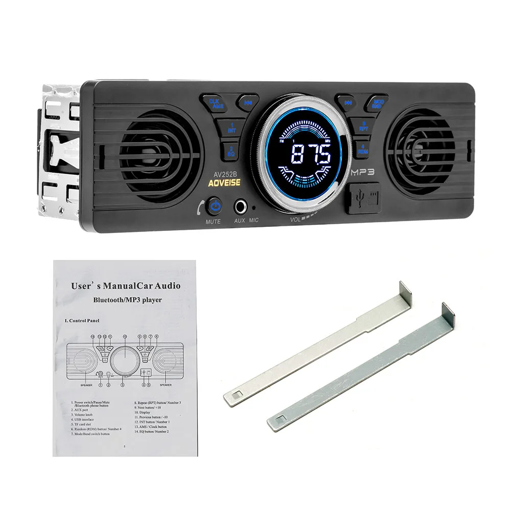 12 В автомобильный FM USB SD AUX аудио стерео AV252 Rradio колонки Bluetooth гарнитура MP3-плеер |