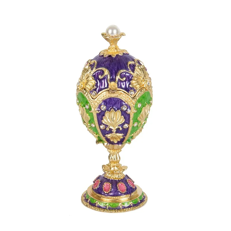 QIFU, роскошный faberge яйцо металлическая коробка для бижутерии домашний декор для украшения стола
