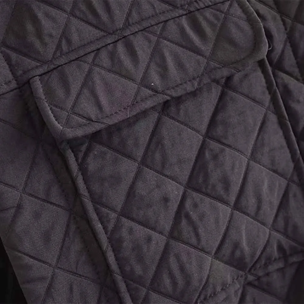 

ZA2021 autumn and winter new design sense versatile sleeveless cardigan lapel cotton vest vest sleeveless coat