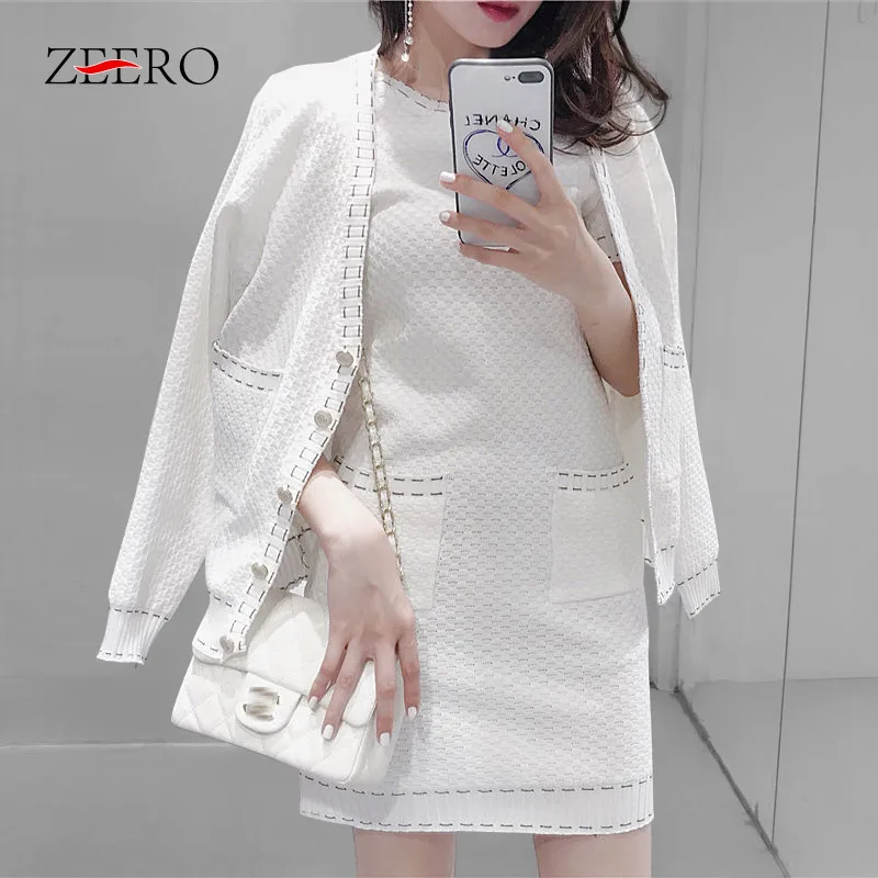 Женский трикотажный комплект из 2 предметов однобортный кардиган с V образным