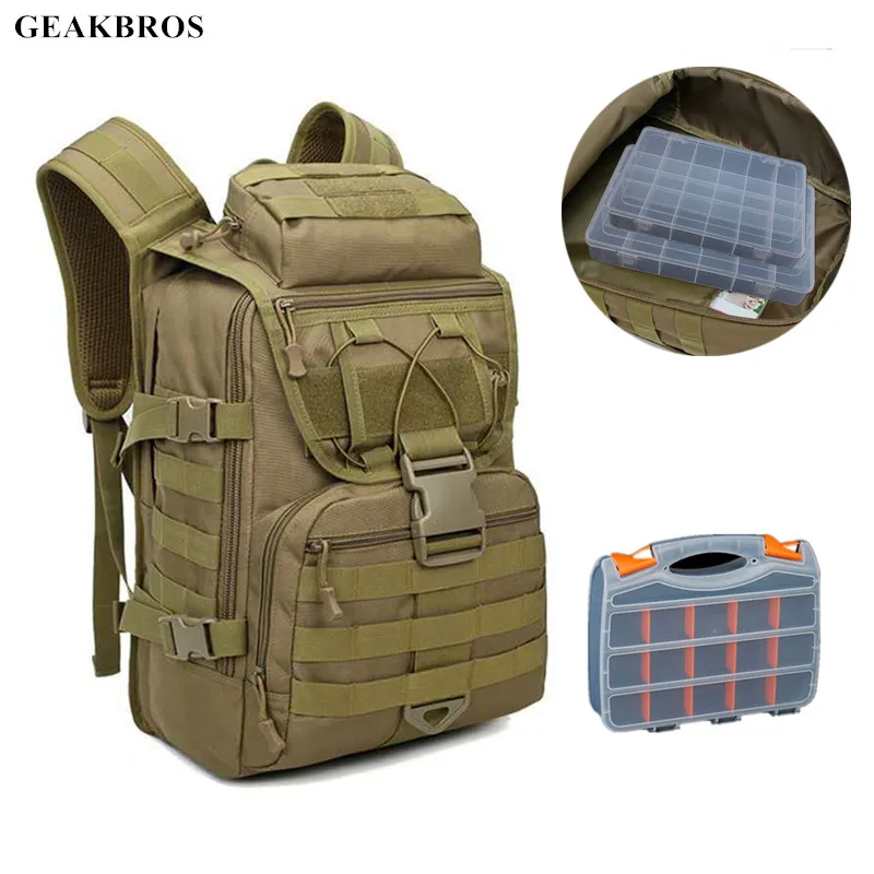 

40L Fishing Bag Tackle Backpack Large Waterproof Camping Hiking Climbing Sports Travel Rucksacks Bag Option Storage Trays Box