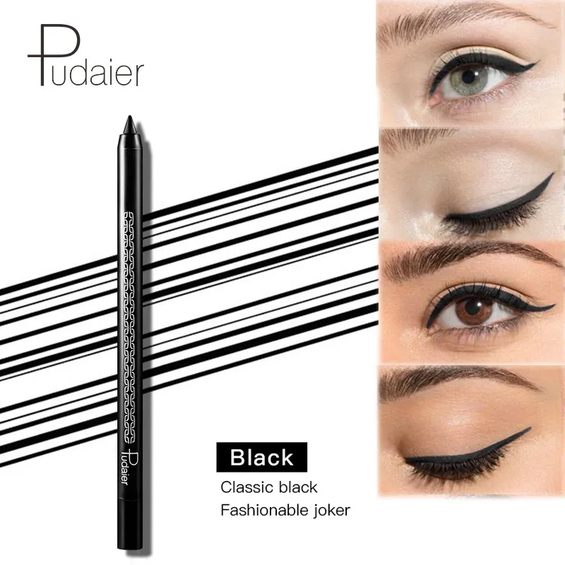 Черная гелевая ручка для подводки глаз натуральный стойкий Водостойкий карандаш