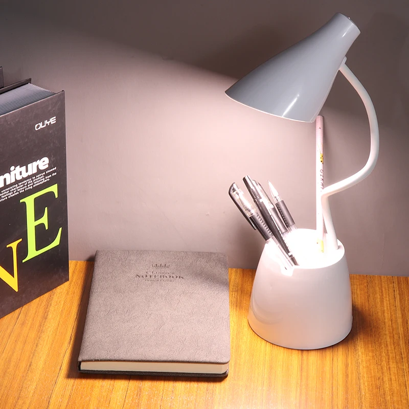 

ABS LED Desk Lamp Night Light With Pen Holder Reading Learning Lamp For Bedroom Portable Table Light Rechargeable