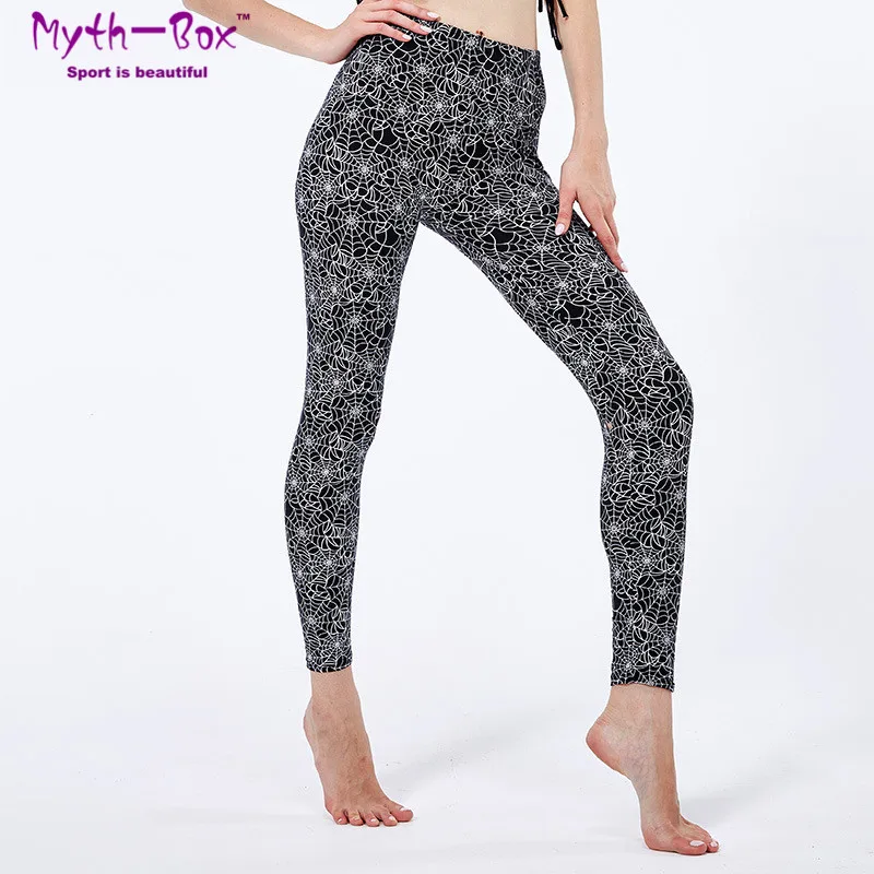 

Spring Yoga Pant Women Slim Sport Leggings Woman Spider Web 3D Print Training Leggins Female Gym Fitness Tights Running Trousers