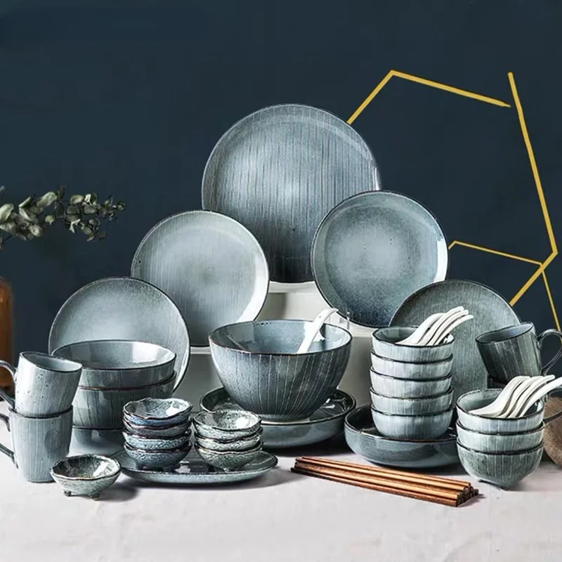 

Set da pranzo in ceramica Set di piatti giapponesi in porcellana all'ingrosso Set piatti da ristorante tableware dinnerware set