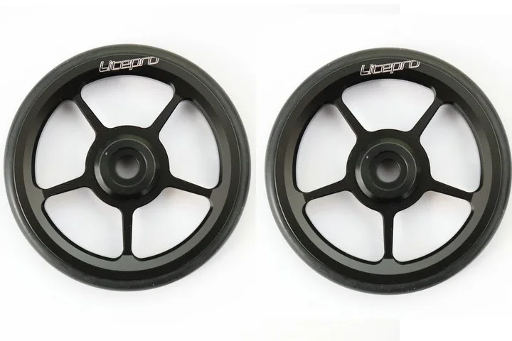 2 Pcs Litepro складное легкое колесо для велосипеда Brompton задняя стойка раздвижные колеса подшипник колеса из алюминиевого сплава велосипедные аксессуары - Цвет: 2 Pcs