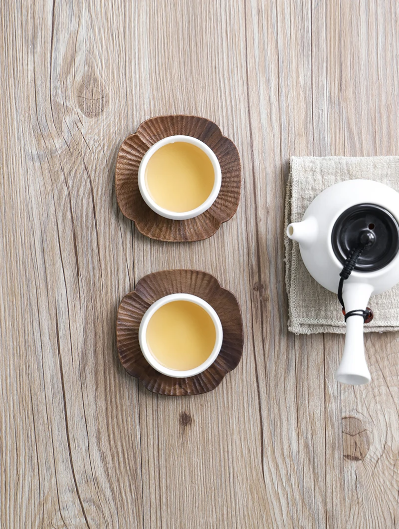 Коврик для чашки из массива дерева в японском стиле креативный коврик чашек