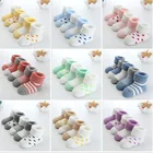 5 паркомпл. хлопковые носки для новорожденных, осенне-зимние детские носки для мальчиков и девочек, теплые полосатые носки для малышей