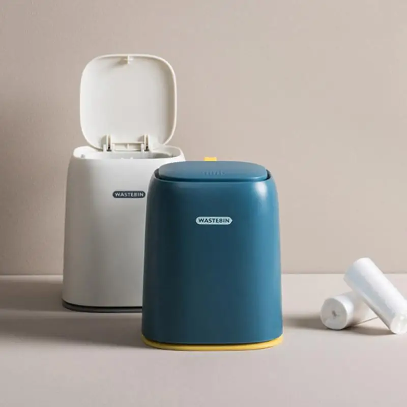 

Desktop Trash Can Household Press Type Debris Bucket With Lid Mini Dresser Storage Bucket Office Storage Paper Basket