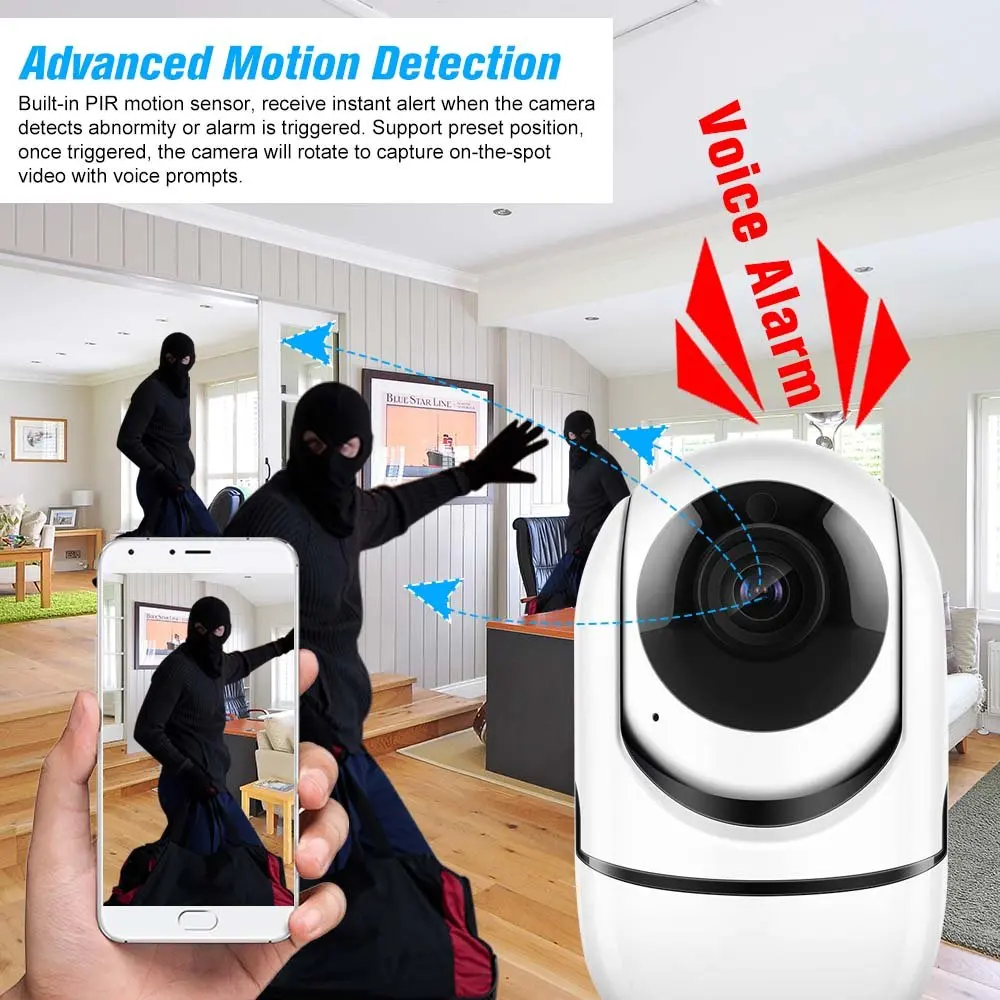 Детский монитор камера безопасности WiFi 1080 HD панорамирование/наклон беспроводная