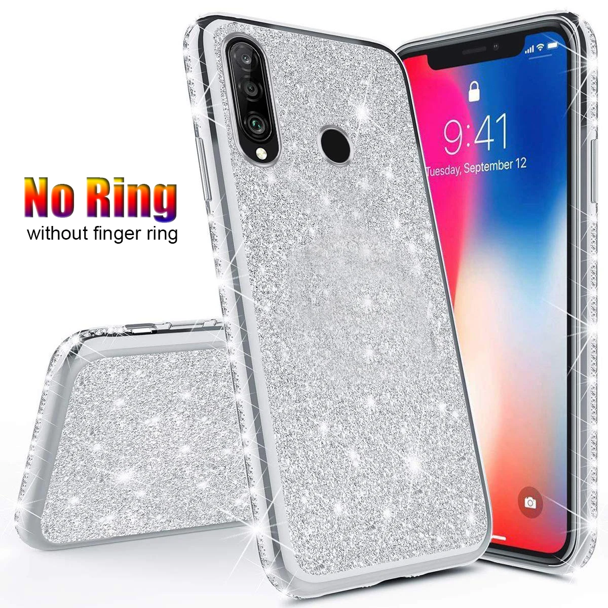 Алмазный Мягкий блестящий чехол HONOR 7X 8X mate 20 10 Finger Ring Cover для HUAWEI P20 Lite P30 Pro P Smart Z P10 Nova 3 3i