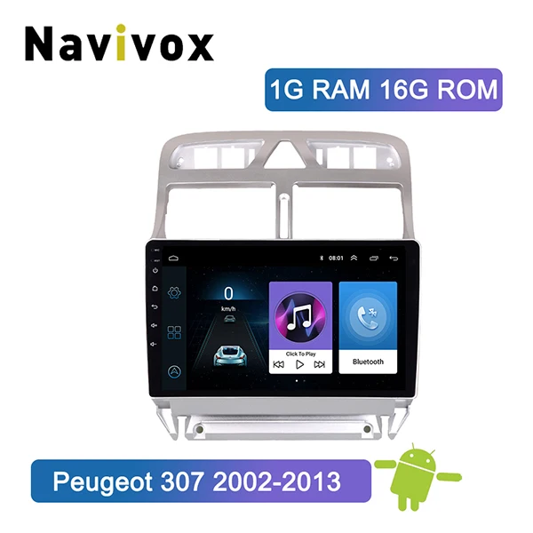 1G RAM 16G ROM Navivox Android 8,1 2 din Автомобильный dvd-плеер gps навигация Мультимедиа для peugeot 307 307 CC 307SWC радио 2002-2013 стерео - Цвет: 1G RAM 16G ROM