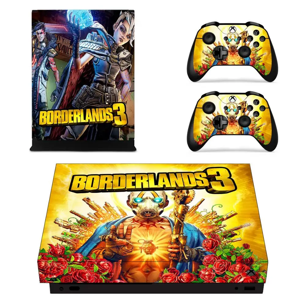 Наклейка для игровой консоли borderland 3 наклейка Xbox One X и 2 контроллера Виниловая