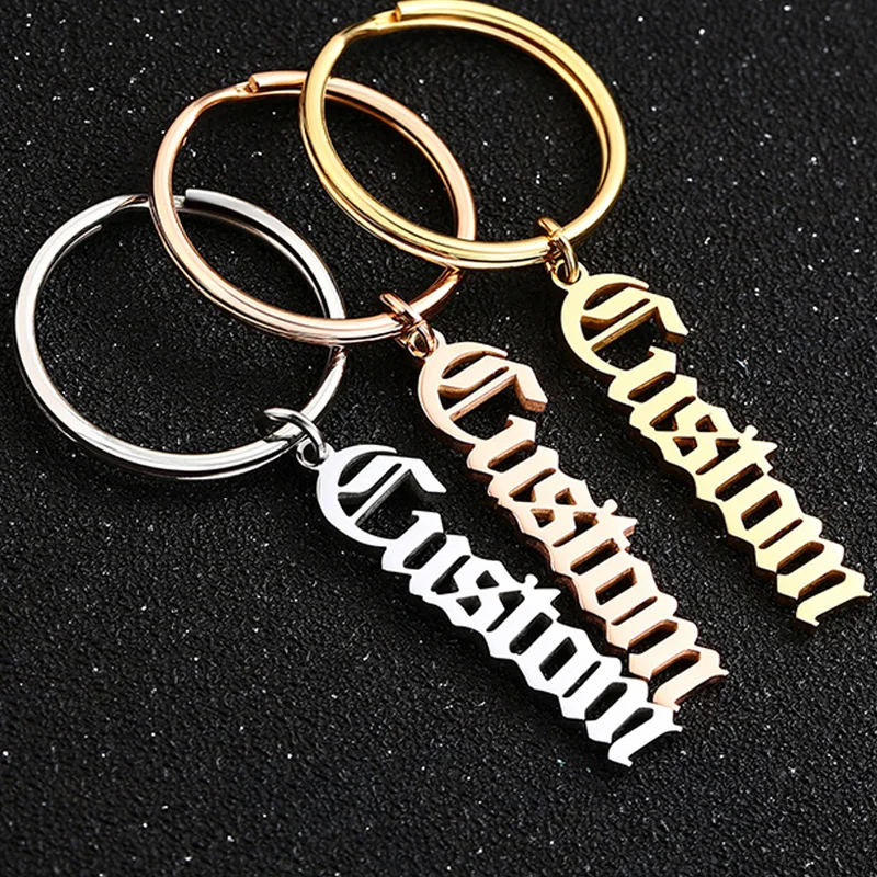 Пользовательские Старый Английский имя брелок персонализированный